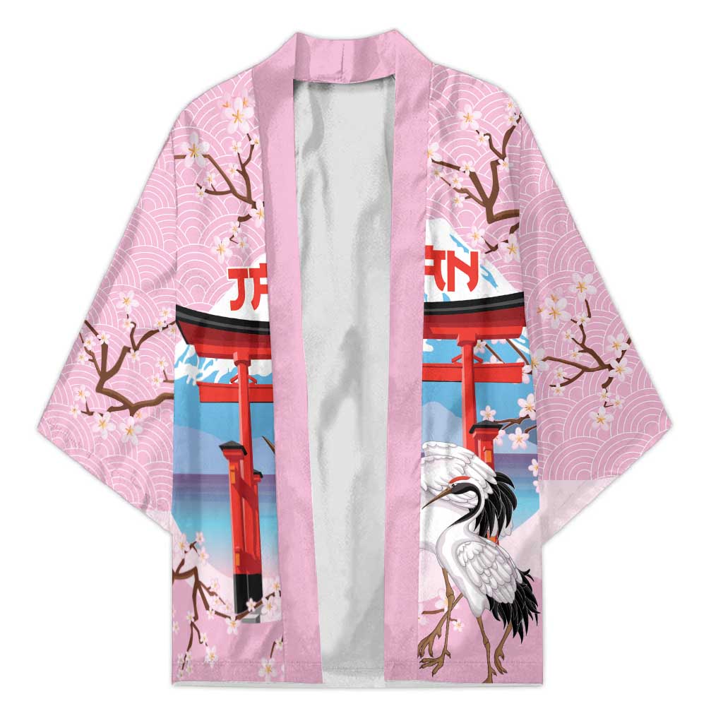 Japanese Torii Gate Cranes Personalised Kimono Fuji Mount Sakura Seigaiha Pattern LT14 Unisex Pink - Polynesian Pride