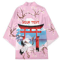 Japanese Torii Gate Cranes Personalised Kimono Fuji Mount Sakura Seigaiha Pattern LT14 - Polynesian Pride