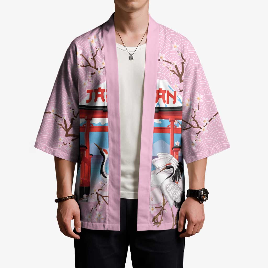 Japanese Torii Gate Cranes Personalised Kimono Fuji Mount Sakura Seigaiha Pattern LT14 - Polynesian Pride