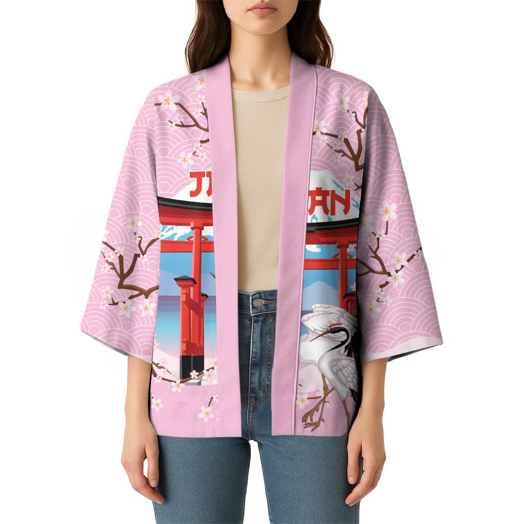 Japanese Torii Gate Cranes Personalised Kimono Fuji Mount Sakura Seigaiha Pattern LT14 - Polynesian Pride