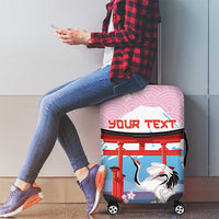Japanese Torii Gate Cranes Personalised Luggage Cover Fuji Mount Sakura Seigaiha Pattern LT14 - Polynesian Pride