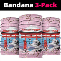 Japanese Torii Gate Cranes Personalised Neck Gaiter Fuji Mount Sakura Seigaiha Pattern LT14 package One Size: 25*50cm Pink - Polynesian Pride