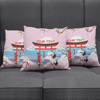 Japanese Torii Gate Cranes Personalised Pillow Cover Fuji Mount Sakura Seigaiha Pattern LT14 - Polynesian Pride