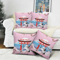 Japanese Torii Gate Cranes Personalised Pillow Cover Fuji Mount Sakura Seigaiha Pattern LT14 - Polynesian Pride