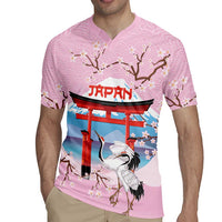 Japanese Torii Gate Cranes Personalised Rugby Jersey Fuji Mount Sakura Seigaiha Pattern LT14 - Polynesian Pride