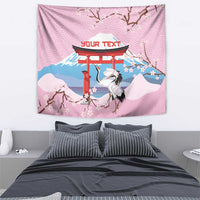 Japanese Torii Gate Cranes Personalised Tapestry Fuji Mount Sakura Seigaiha Pattern LT14 - Polynesian Pride