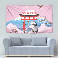 Japanese Torii Gate Cranes Personalised Tapestry Fuji Mount Sakura Seigaiha Pattern LT14 - Polynesian Pride