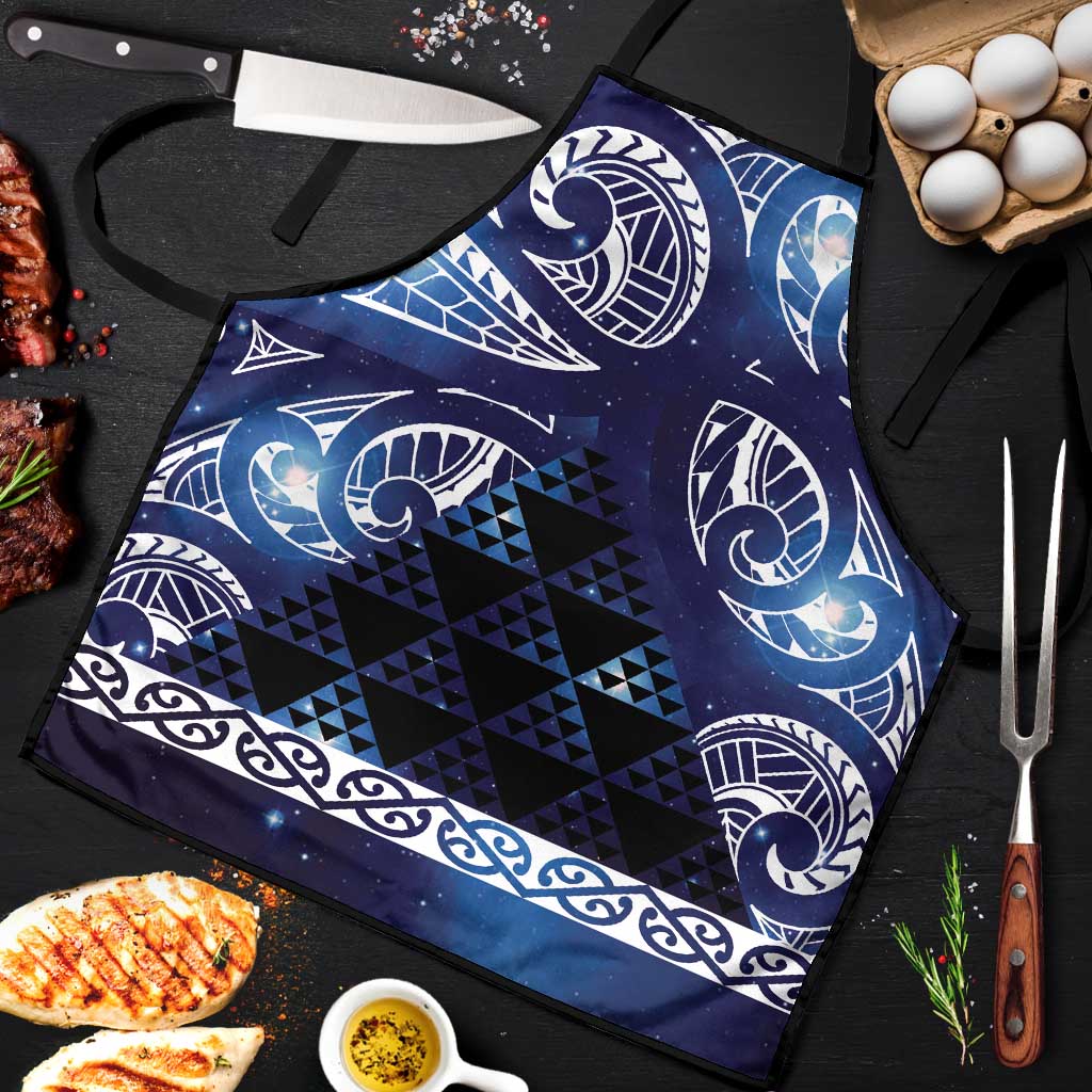 Matariki New Zealand Apron NZ Niho Taniwha Maori New Year Blue Galaxy LT14 Blue - Polynesian Pride