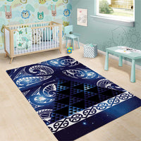 Matariki New Zealand Area Rug NZ Niho Taniwha Maori New Year Blue Galaxy