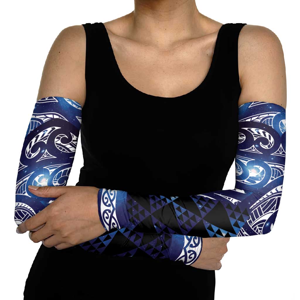 Matariki New Zealand Arm Sleeves NZ Niho Taniwha Maori New Year Blue Galaxy LT14 - Polynesian Pride