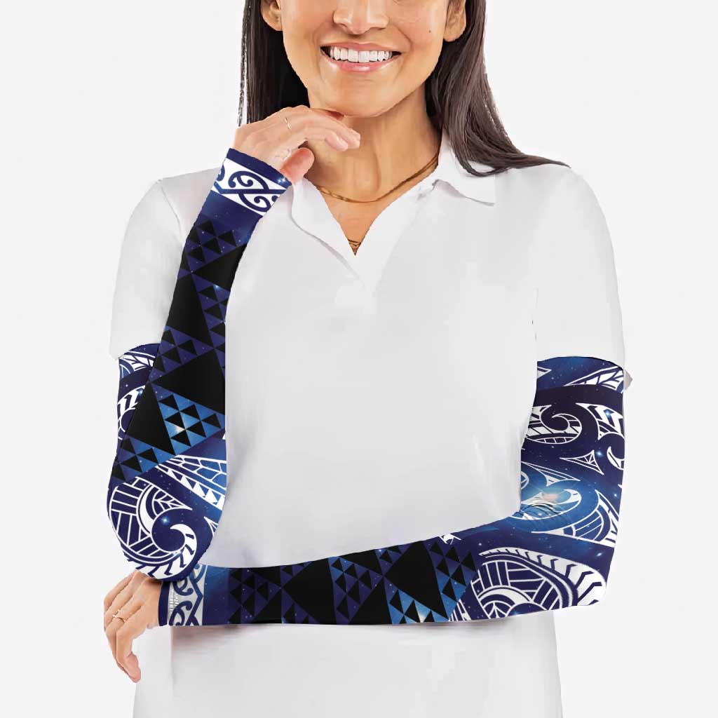 Matariki New Zealand Arm Sleeves NZ Niho Taniwha Maori New Year Blue Galaxy LT14 - Polynesian Pride