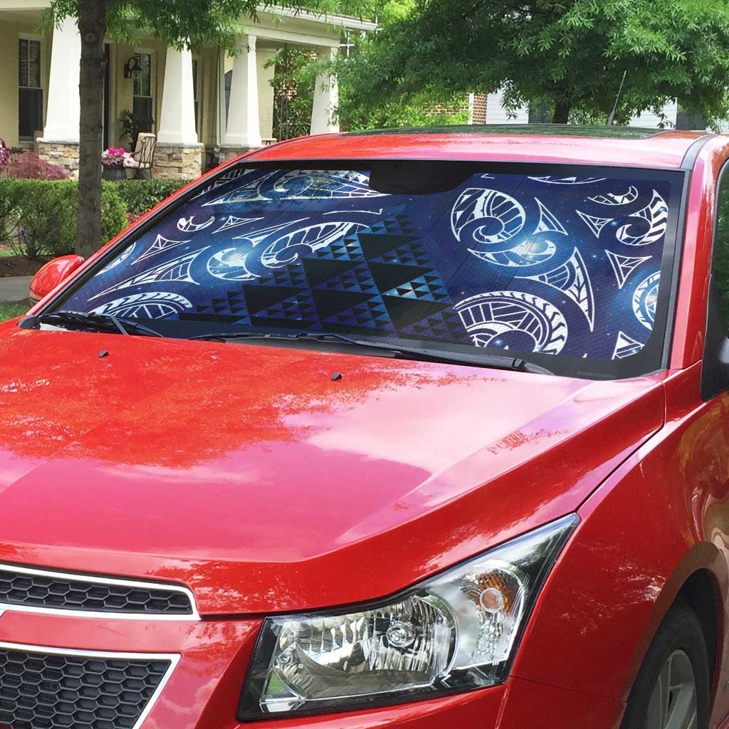 Matariki New Zealand Auto Sun Shade NZ Niho Taniwha Maori New Year Blue Galaxy LT14 - Polynesian Pride