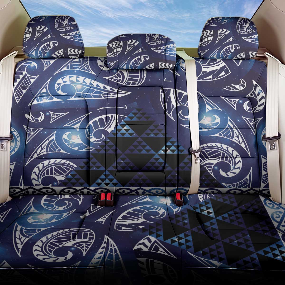 Matariki New Zealand Back Car Seat Cover NZ Niho Taniwha Maori New Year Blue Galaxy