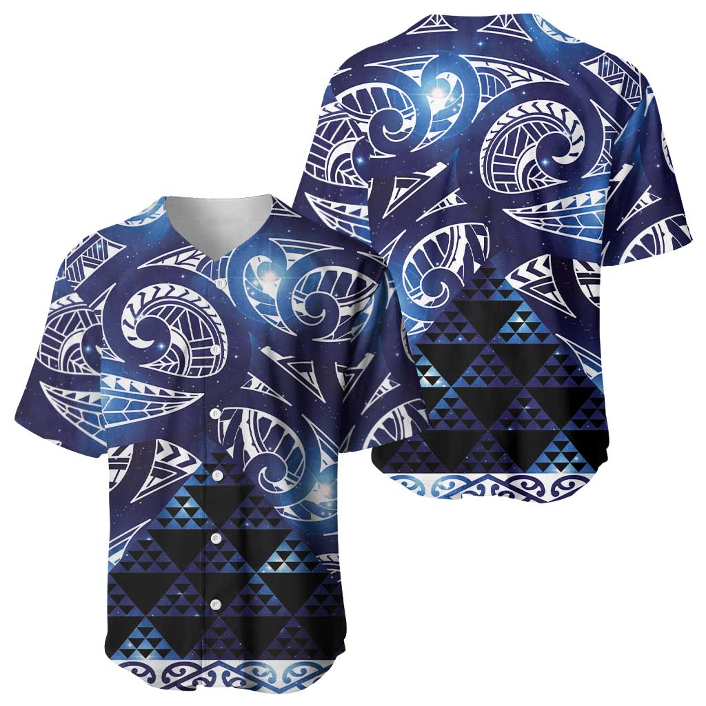 Matariki New Zealand Baseball Jersey NZ Niho Taniwha Maori New Year Blue Galaxy LT14 - Polynesian Pride
