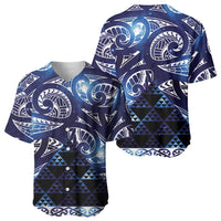 Matariki New Zealand Baseball Jersey NZ Niho Taniwha Maori New Year Blue Galaxy LT14 - Polynesian Pride