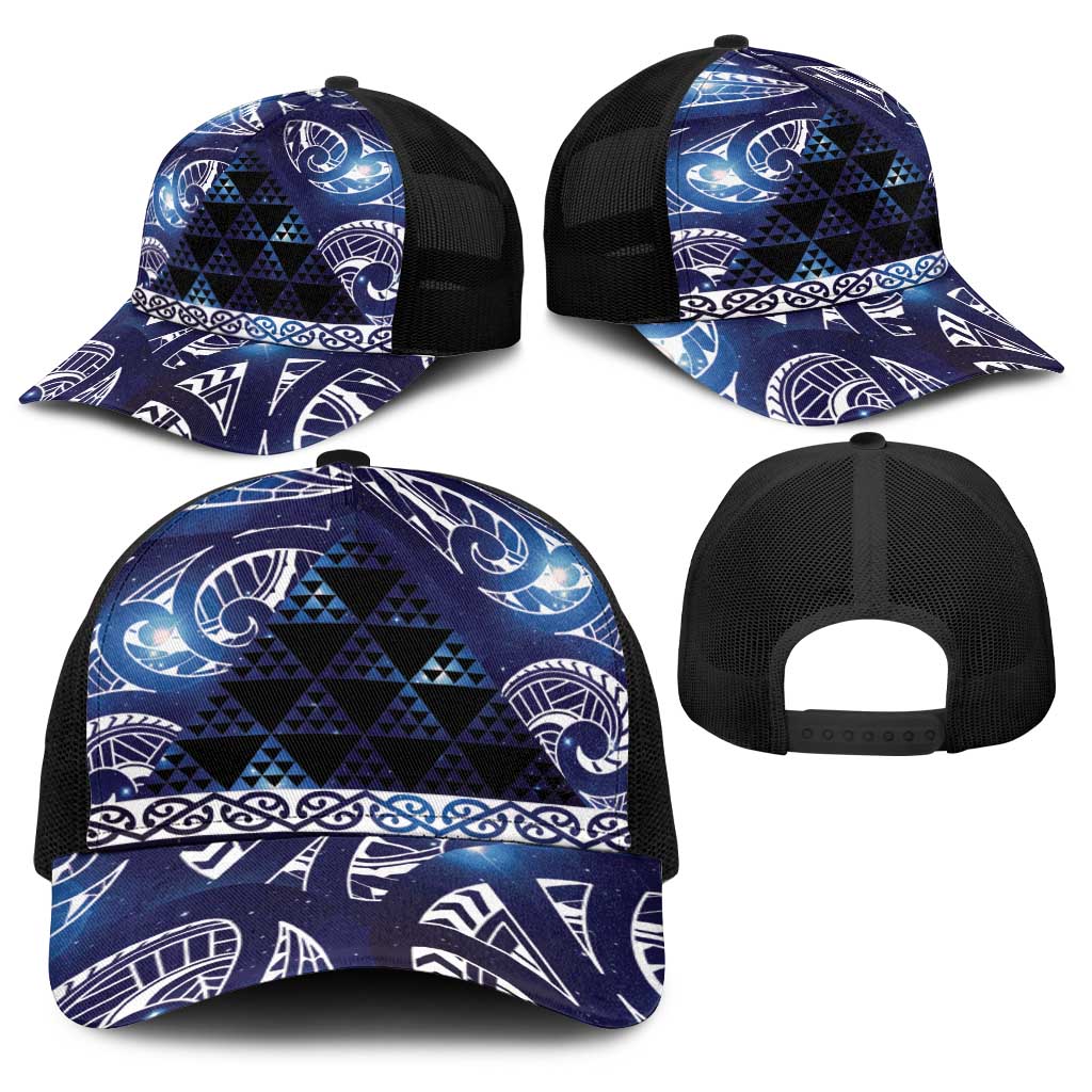 Matariki New Zealand Baseball Net Cap NZ Niho Taniwha Maori New Year Blue Galaxy LT14 - Polynesian Pride