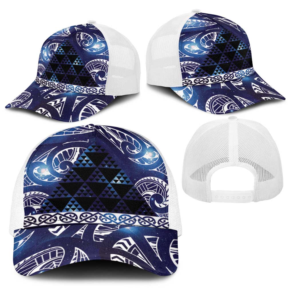 Matariki New Zealand Baseball Net Cap NZ Niho Taniwha Maori New Year Blue Galaxy LT14 - Polynesian Pride
