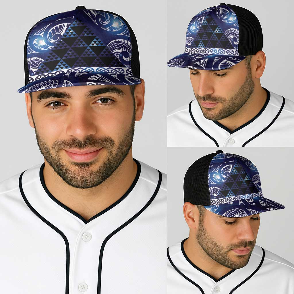 Matariki New Zealand Baseball Net Cap NZ Niho Taniwha Maori New Year Blue Galaxy LT14 - Polynesian Pride