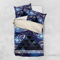 Matariki New Zealand Bedding Set NZ Niho Taniwha Maori New Year Blue Galaxy LT14 US Twin 172cm x 218cm Blue - Polynesian Pride