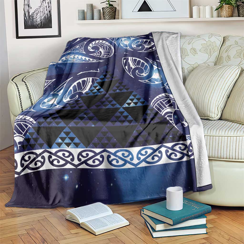 Matariki New Zealand Blanket NZ Niho Taniwha Maori New Year Blue Galaxy LT14 Blue - Polynesian Pride