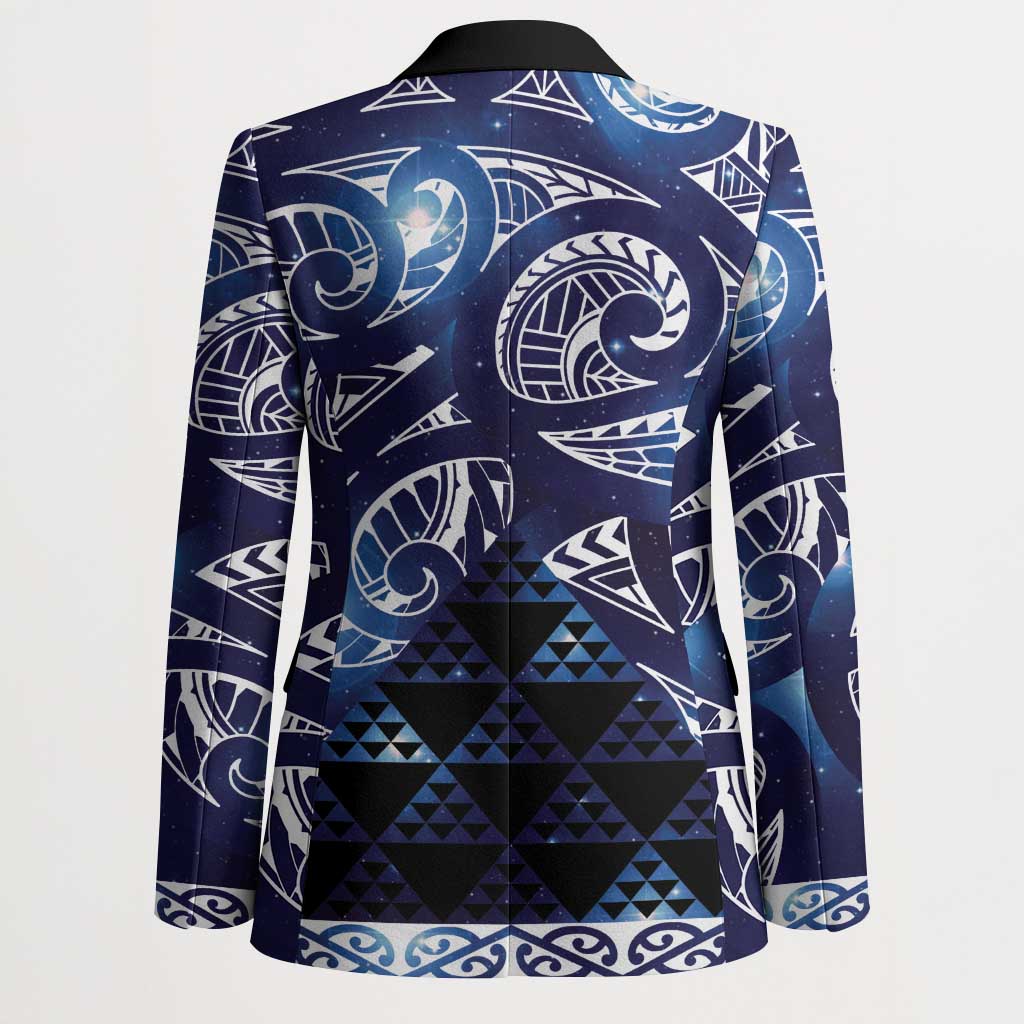 Matariki New Zealand Blazer NZ Niho Taniwha Maori New Year Blue Galaxy LT14 - Polynesian Pride