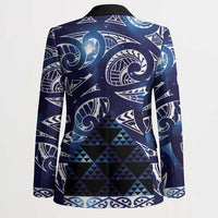 Matariki New Zealand Blazer NZ Niho Taniwha Maori New Year Blue Galaxy LT14 - Polynesian Pride