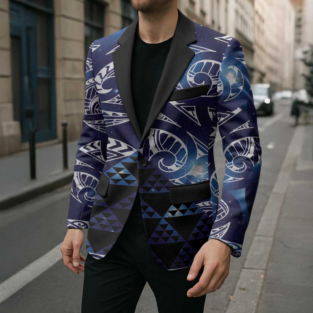 Matariki New Zealand Blazer NZ Niho Taniwha Maori New Year Blue Galaxy LT14 - Polynesian Pride