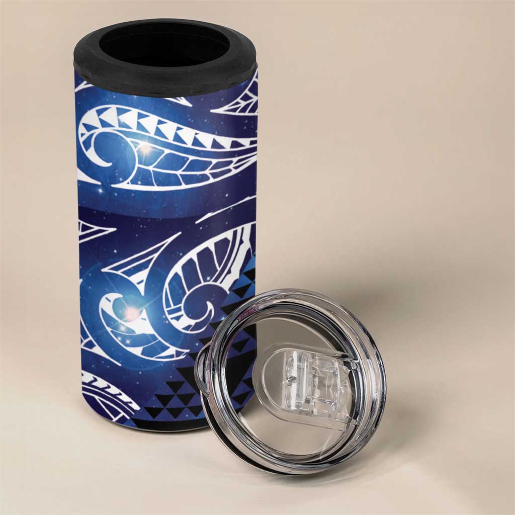 Matariki New Zealand 4 in 1 Can Cooler Tumbler NZ Niho Taniwha Maori New Year Blue Galaxy