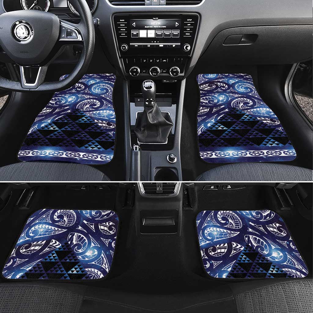 Matariki New Zealand Car Mats NZ Niho Taniwha Maori New Year Blue Galaxy LT14 Set 4pcs Blue - Polynesian Pride