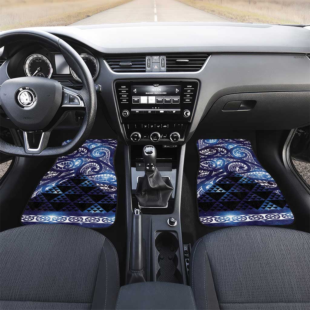 Matariki New Zealand Car Mats NZ Niho Taniwha Maori New Year Blue Galaxy LT14 Set 2pcs - Front Blue - Polynesian Pride