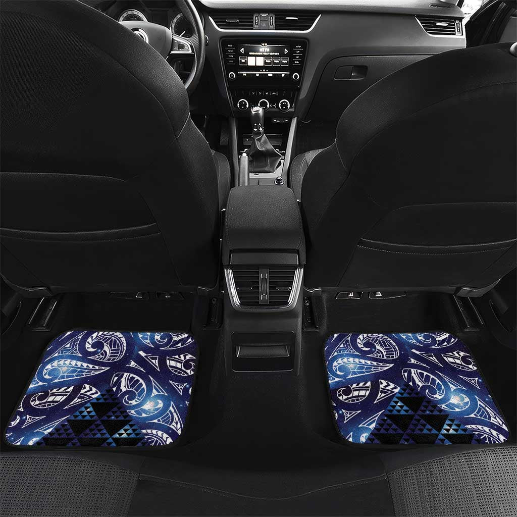 Matariki New Zealand Car Mats NZ Niho Taniwha Maori New Year Blue Galaxy LT14 Set 2pcs - Back Blue - Polynesian Pride