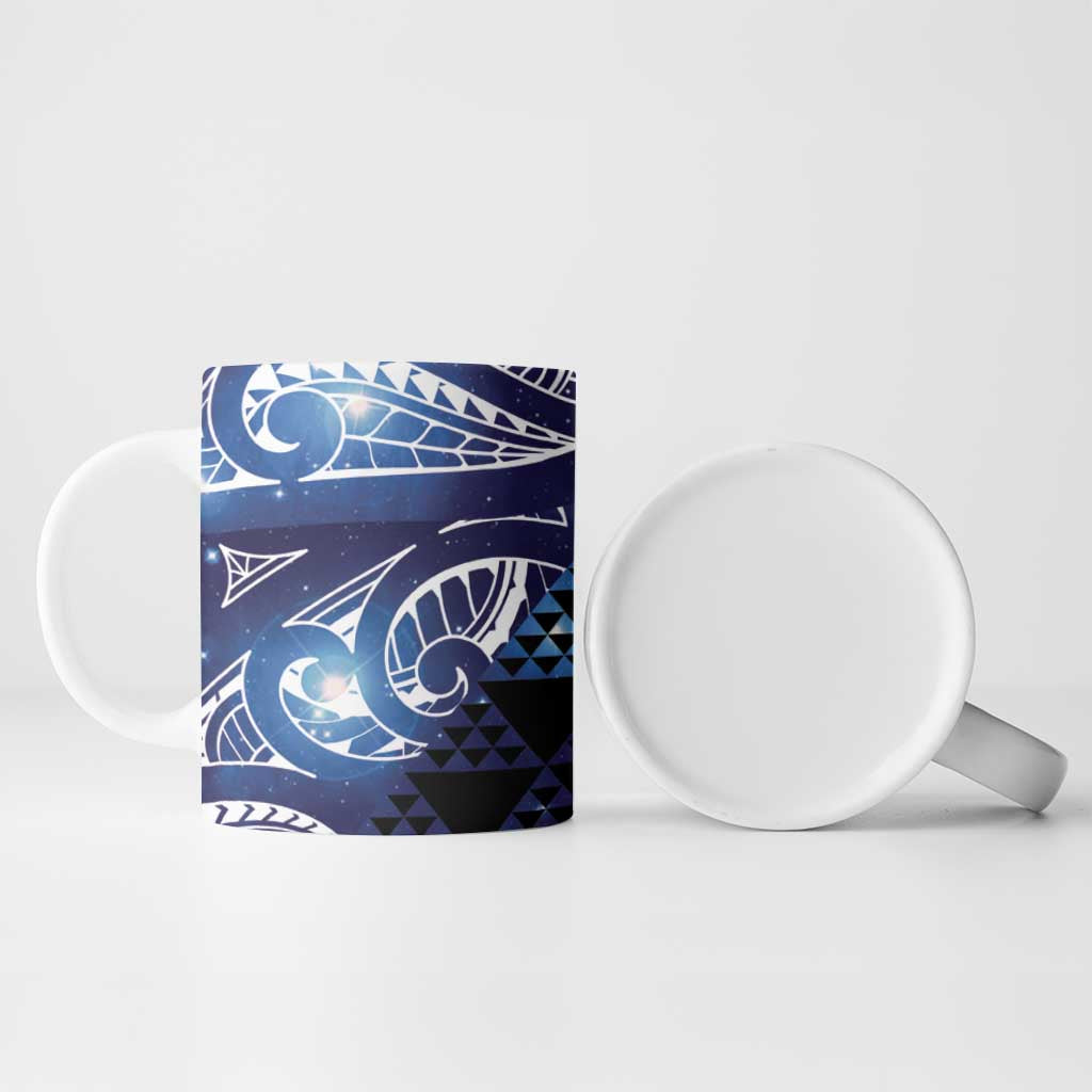 Matariki New Zealand Ceramic Mug NZ Niho Taniwha Maori New Year Blue Galaxy LT14 - Polynesian Pride