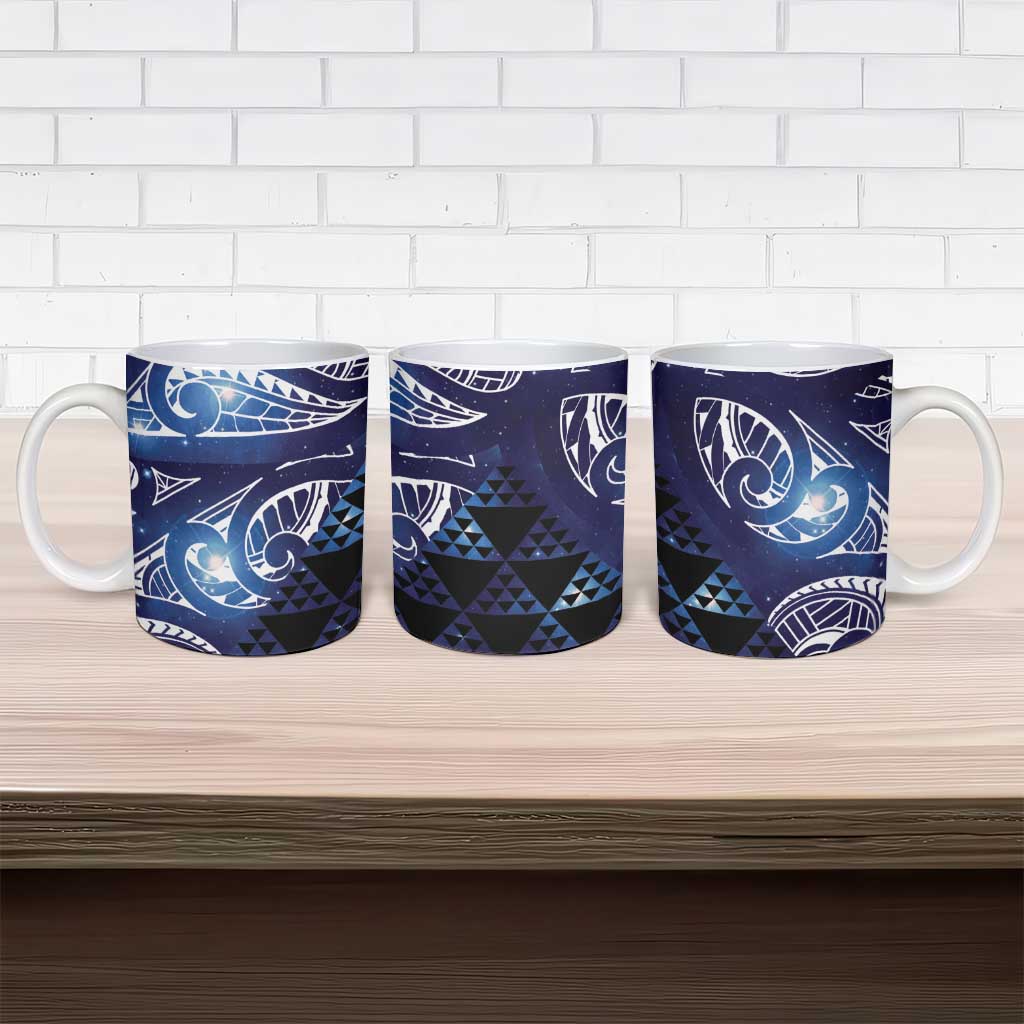 Matariki New Zealand Ceramic Mug NZ Niho Taniwha Maori New Year Blue Galaxy LT14 - Polynesian Pride