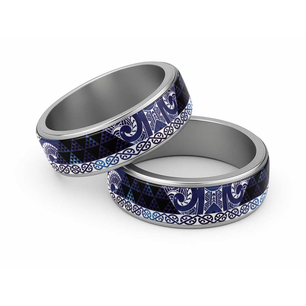 Matariki New Zealand Classic Ring NZ Niho Taniwha Maori New Year Blue Galaxy