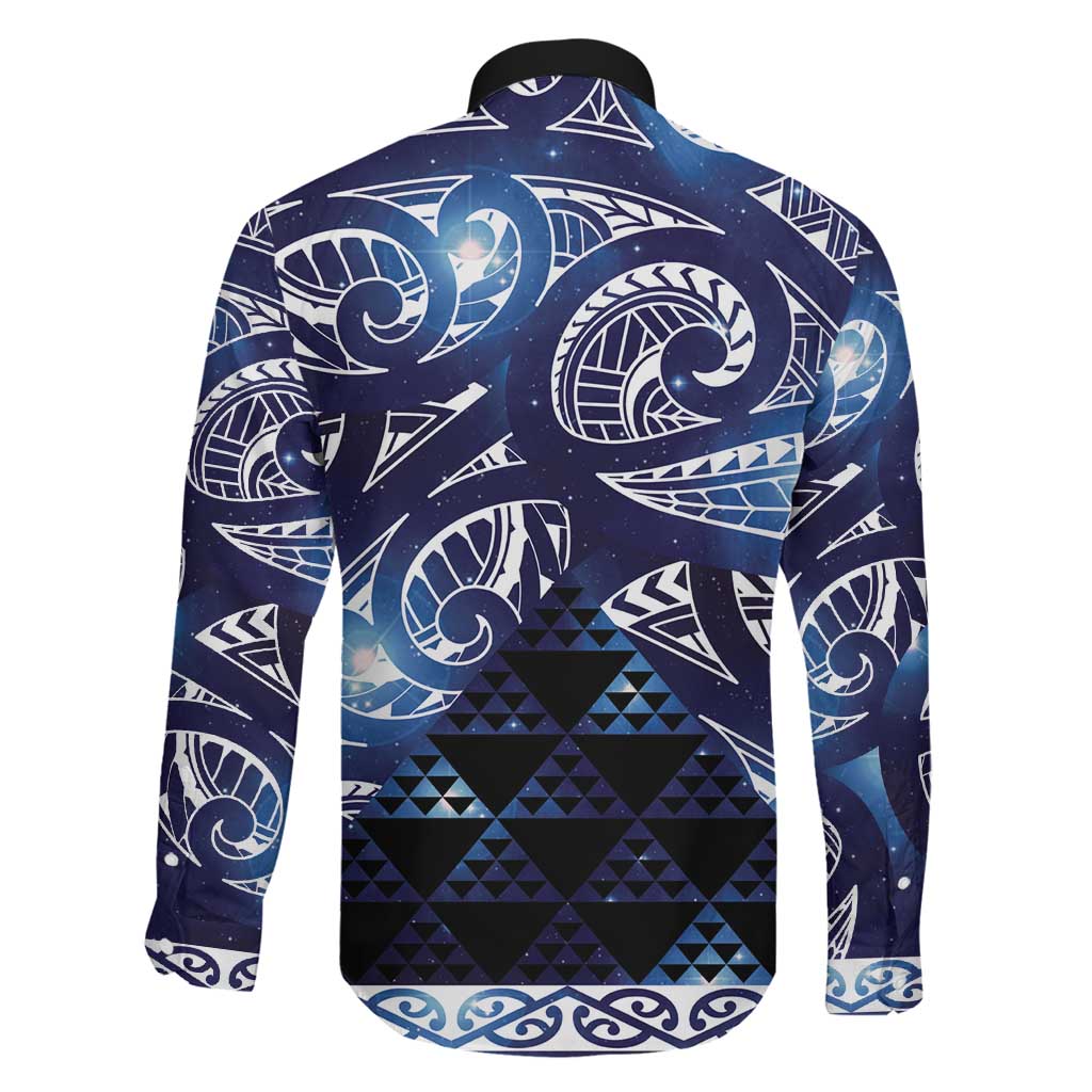 Matariki New Zealand Family Matching Off Shoulder Maxi Dress and Hawaiian Shirt NZ Niho Taniwha Maori New Year Blue Galaxy