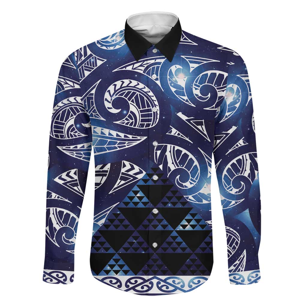 Matariki New Zealand Family Matching Puletasi and Hawaiian Shirt NZ Niho Taniwha Maori New Year Blue Galaxy