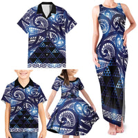 Matariki New Zealand Family Matching Tank Maxi Dress and Hawaiian Shirt NZ Niho Taniwha Maori New Year Blue Galaxy