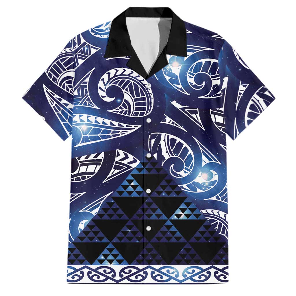 Matariki New Zealand Family Matching Tank Maxi Dress and Hawaiian Shirt NZ Niho Taniwha Maori New Year Blue Galaxy
