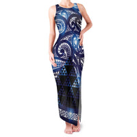 Matariki New Zealand Family Matching Tank Maxi Dress and Hawaiian Shirt NZ Niho Taniwha Maori New Year Blue Galaxy