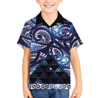 Matariki New Zealand Family Matching Tank Maxi Dress and Hawaiian Shirt NZ Niho Taniwha Maori New Year Blue Galaxy