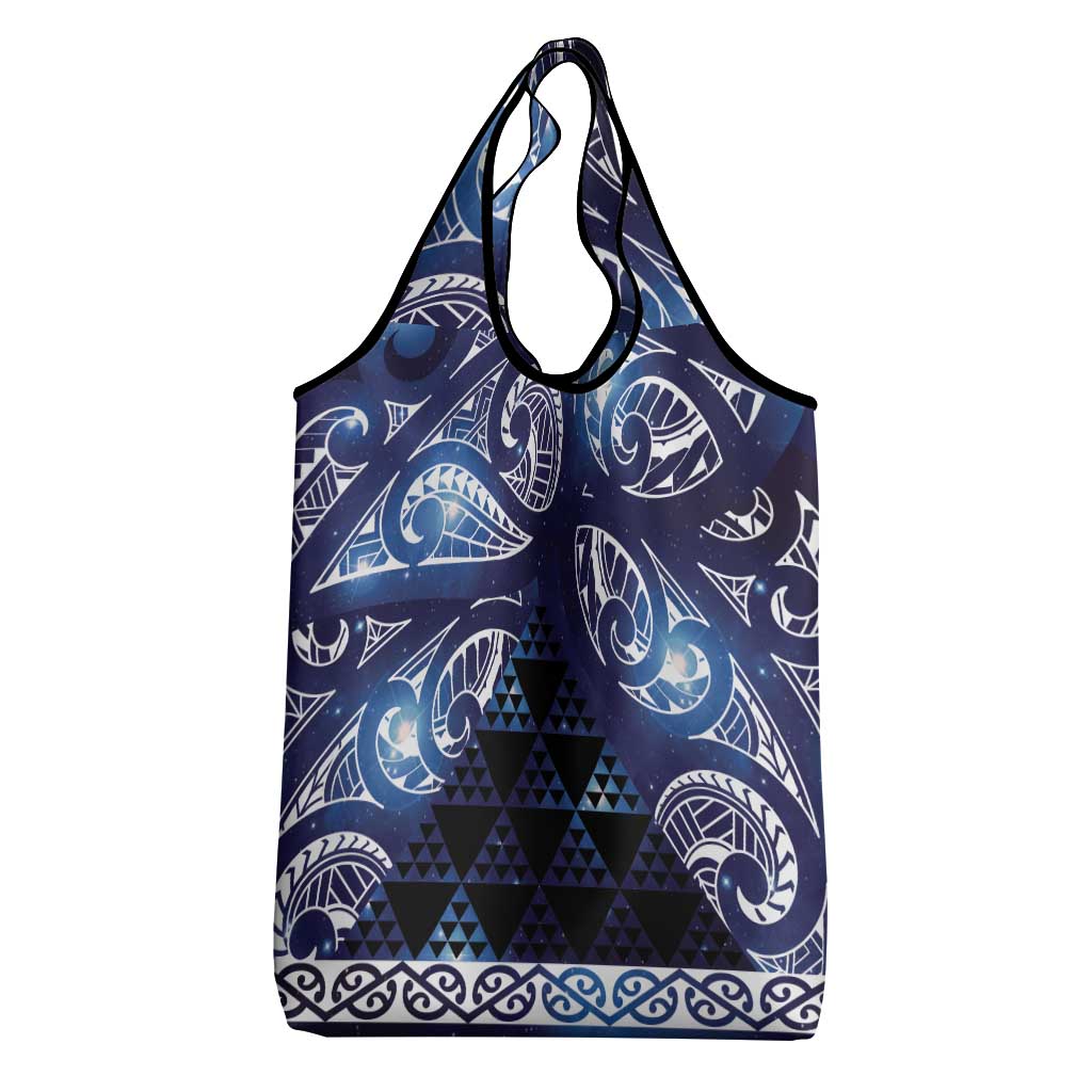 Matariki New Zealand Grocery Bag NZ Niho Taniwha Maori New Year Blue Galaxy LT14 - Polynesian Pride