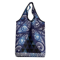 Matariki New Zealand Grocery Bag NZ Niho Taniwha Maori New Year Blue Galaxy LT14 - Polynesian Pride