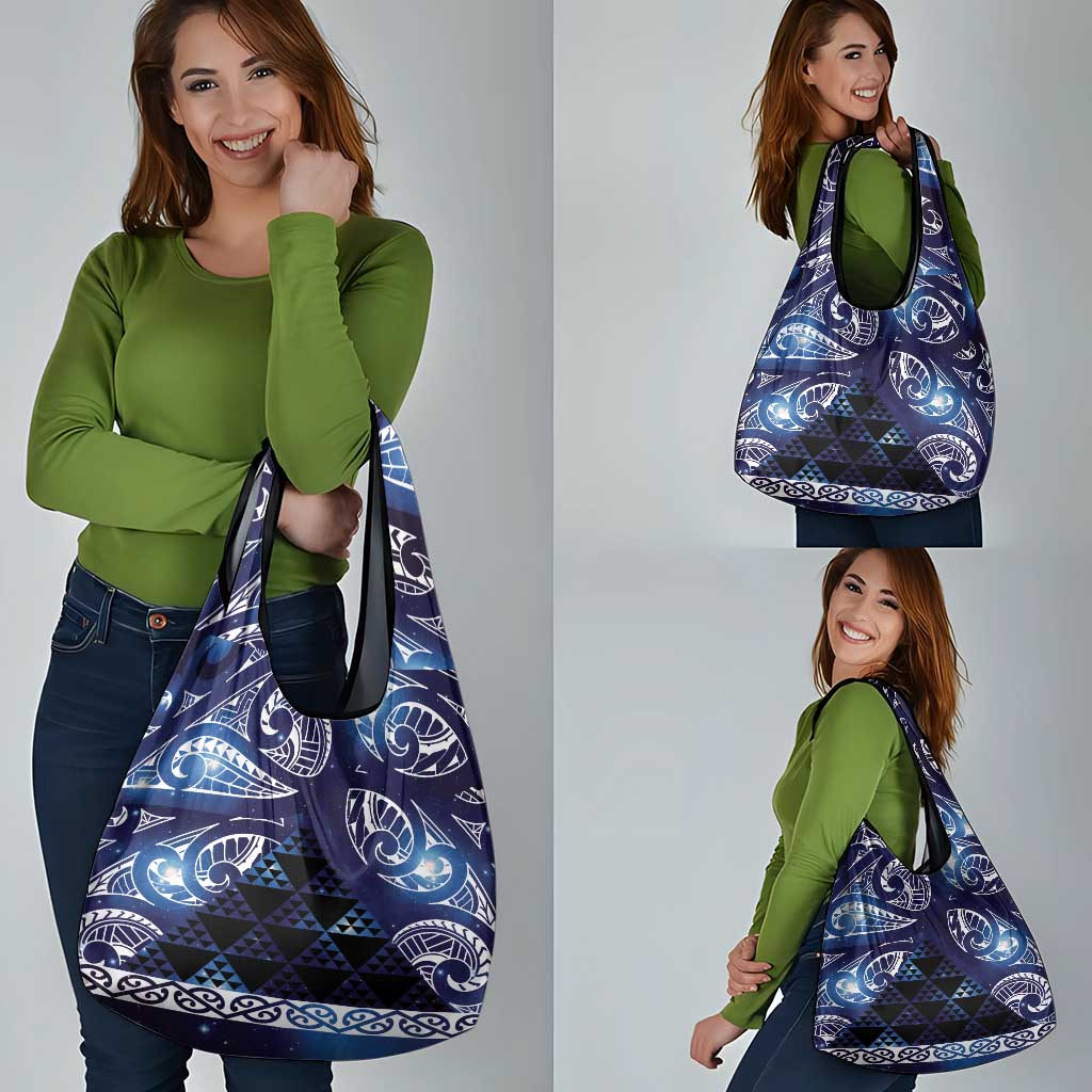 Matariki New Zealand Grocery Bag NZ Niho Taniwha Maori New Year Blue Galaxy LT14 - Polynesian Pride