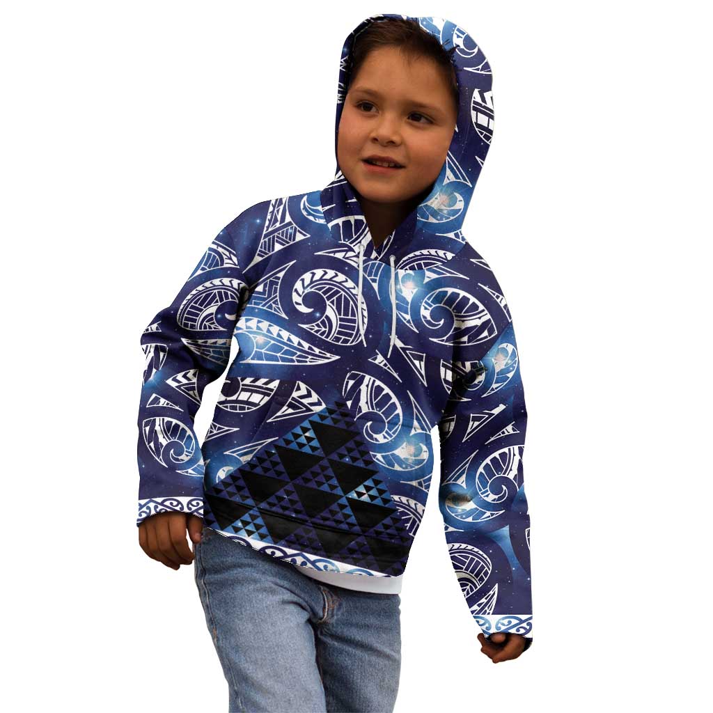 Matariki New Zealand Kid Hoodie NZ Niho Taniwha Maori New Year Blue Galaxy LT14 - Polynesian Pride