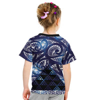 Matariki New Zealand Kid T Shirt NZ Niho Taniwha Maori New Year Blue Galaxy LT14 - Polynesian Pride