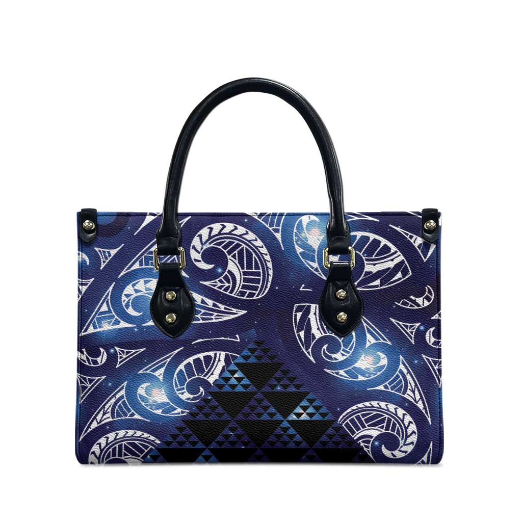 Matariki New Zealand Leather Bag NZ Niho Taniwha Maori New Year Blue Galaxy LT14 - Polynesian Pride