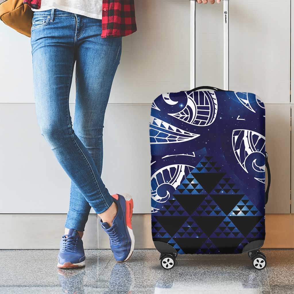 Matariki New Zealand Luggage Cover NZ Niho Taniwha Maori New Year Blue Galaxy LT14 - Polynesian Pride