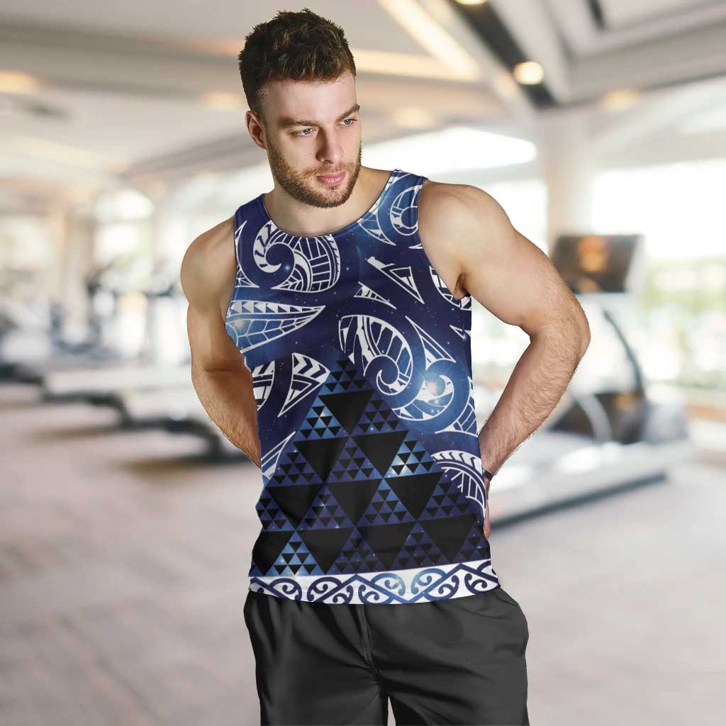 Matariki New Zealand Men Tank Top NZ Niho Taniwha Maori New Year Blue Galaxy LT14 Blue - Polynesian Pride