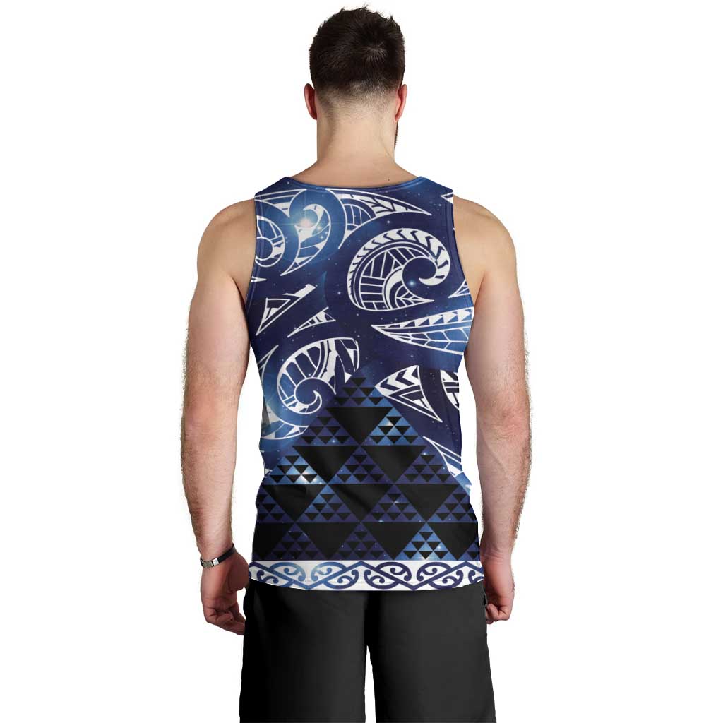 Matariki New Zealand Men Tank Top NZ Niho Taniwha Maori New Year Blue Galaxy LT14 - Polynesian Pride