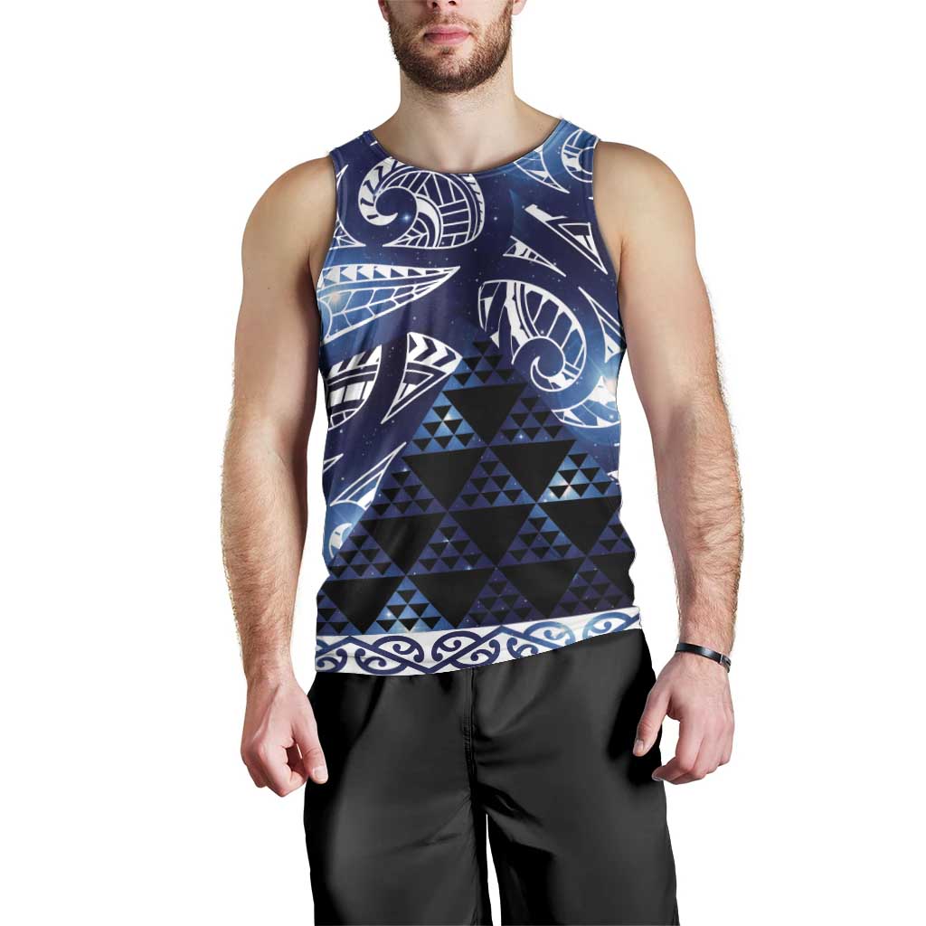 Matariki New Zealand Men Tank Top NZ Niho Taniwha Maori New Year Blue Galaxy LT14 - Polynesian Pride
